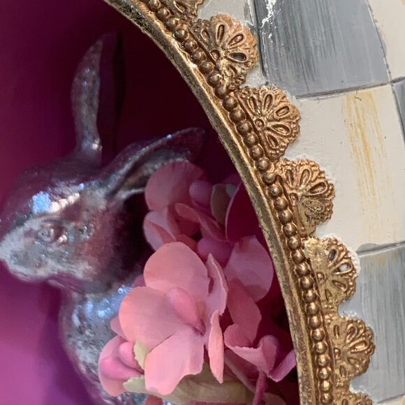MacKenzie-Childs Touch of Pink Bunny Treasure Egg - Picture 3 of 16